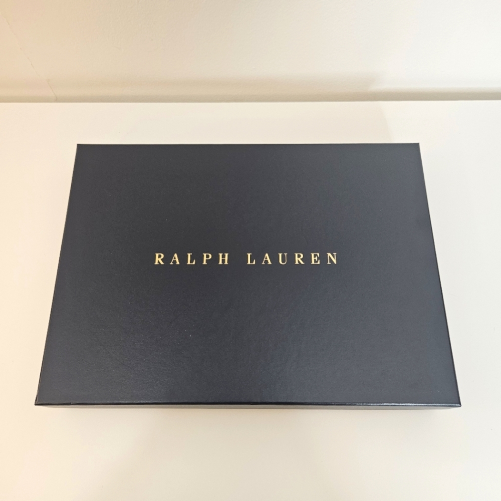 Ralph Lauren empty navy box with gold letters